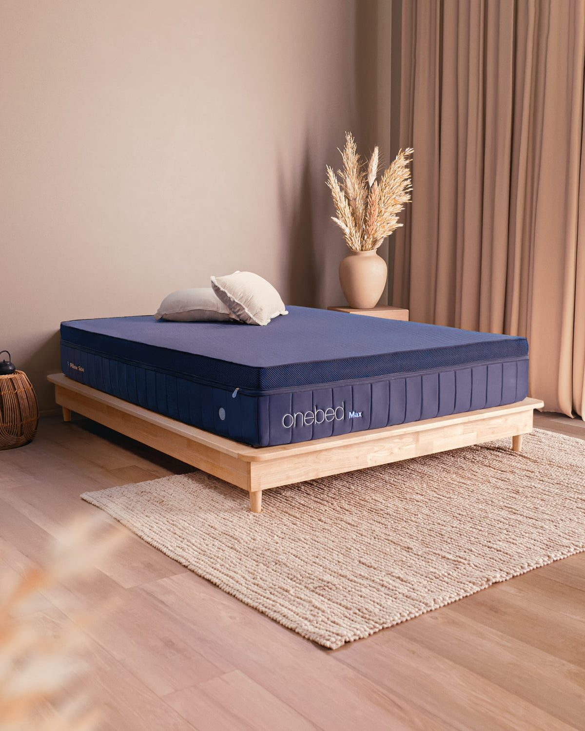 angled view of hybrid mattress